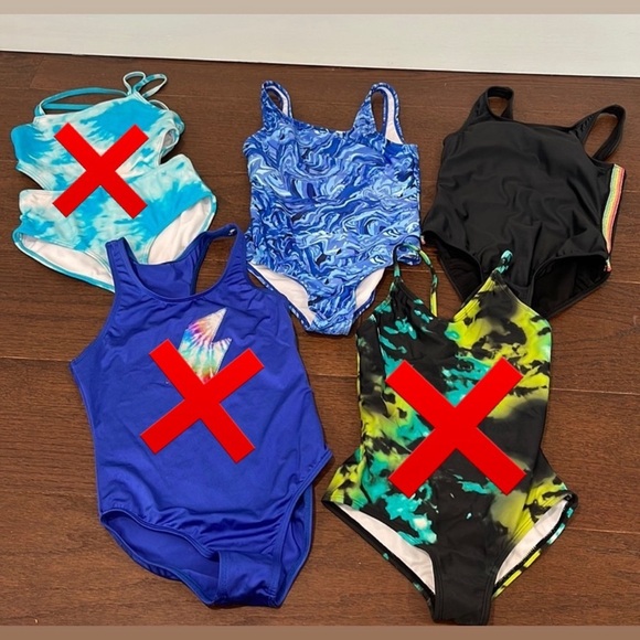Girls Bundle of One Piece Bathing Suits Size 10 - Picture 1 of 12